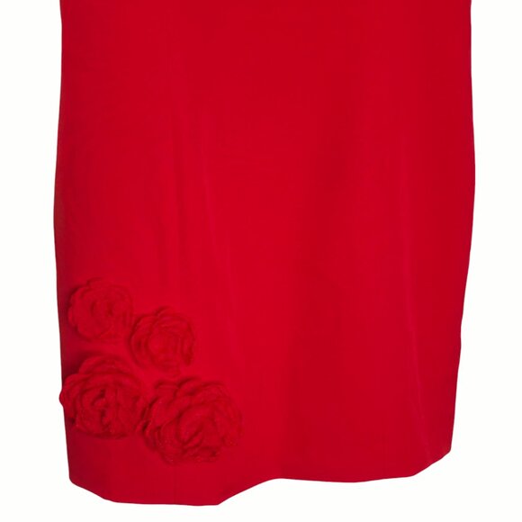 Elliatt Trompe Red Rosette Applique‎ Floral Mini Dress Size L - Picture 7 of 14